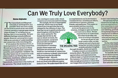 Can we truly love everybody? – The Times of India, Mumbai